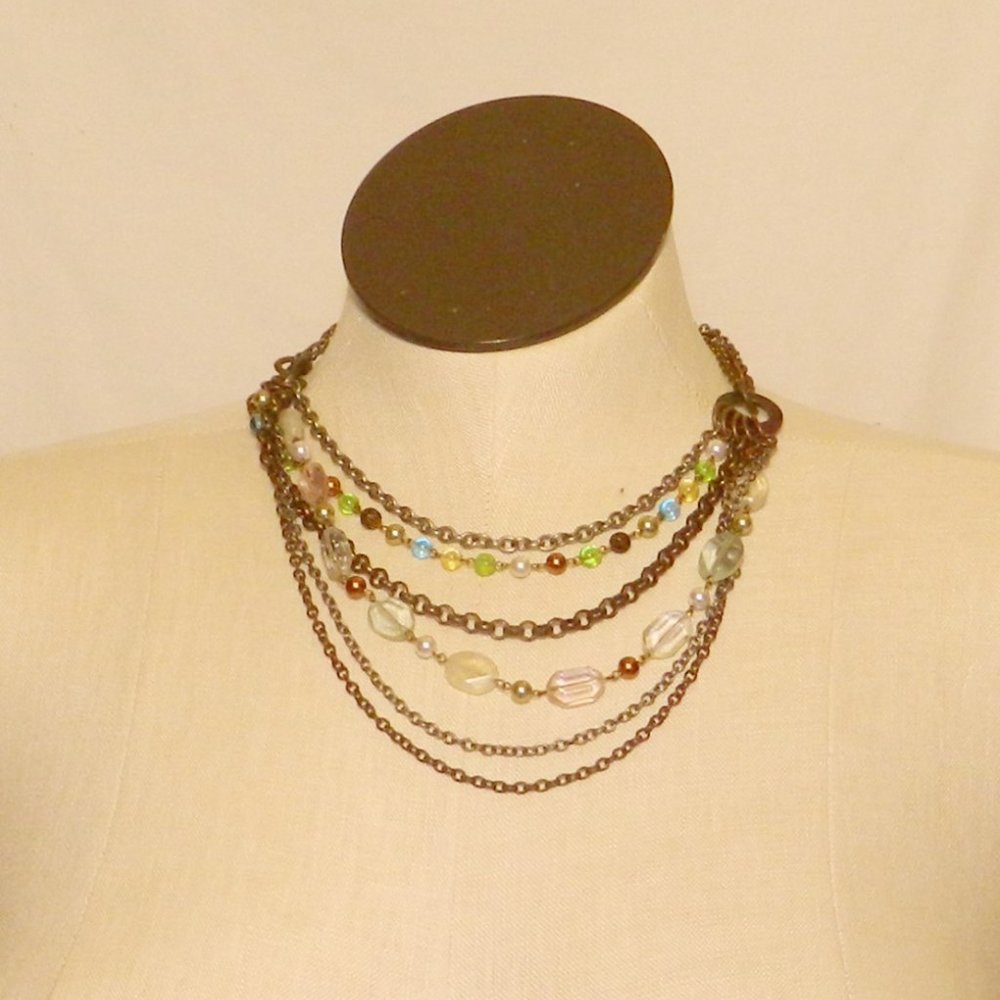Longaberger So Rachel Multi Strand/Multi Media Layered Necklace EUC! - Picture 3 of 5